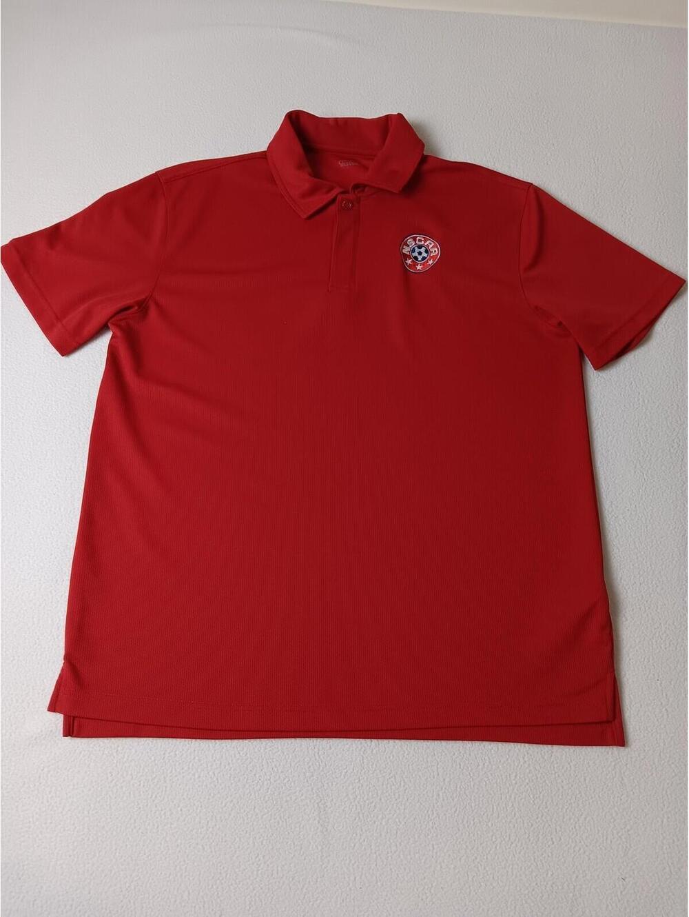 NSCAA‎ Polo Shirt Mens Large Red Soccer Performance NSCAA Embroidered Logo